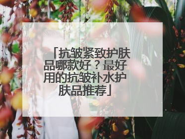 抗皱紧致护肤品哪款好？最好用的抗皱补水护肤品推荐