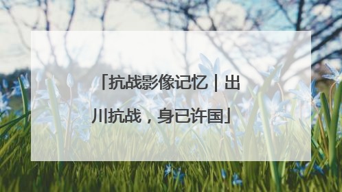 抗战影像记忆｜出川抗战，身已许国
