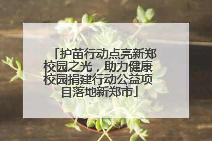 护苗行动点亮新郑校园之光，助力健康校园捐建行动公益项目落地新郑市