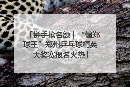 拼手抢名额｜“健郑球王”郑州乒乓球精英大奖赛报名火热
