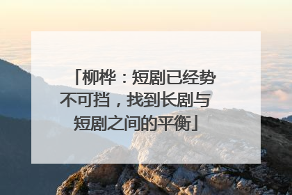 柳桦：短剧已经势不可挡，找到长剧与短剧之间的平衡