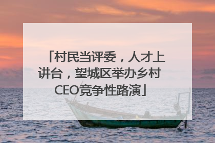 村民当评委，人才上讲台，望城区举办乡村CEO竞争性路演
