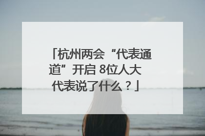 杭州两会“代表通道”开启 8位人大代表说了什么？