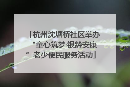 杭州沈塘桥社区举办“童心筑梦·银龄安康”老少便民服务活动