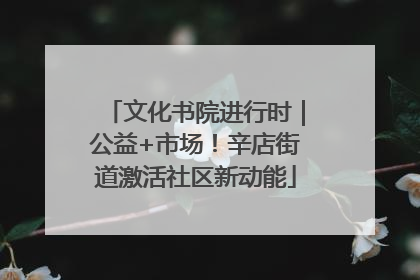 文化书院进行时｜公益+市场！辛店街道激活社区新动能