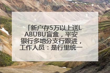 新户存5万以上送LABUBU盲盒，平安银行多地分支行跟进，工作人员：是行里统一的，进货渠道不清楚
