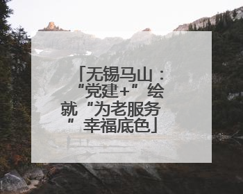 无锡马山：“党建+”绘就“为老服务”幸福底色
