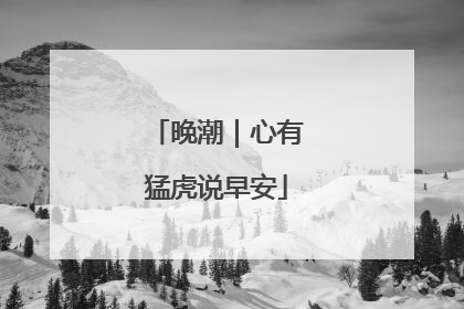 晚潮｜心有猛虎说早安