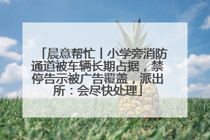 晨意帮忙丨小学旁消防通道被车辆长期占据，禁停告示被广告覆盖，派出所：会尽快处理