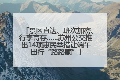 景区直达、班次加密、行李寄存……苏州公交推出14项惠民举措让端午出行“路路顺”