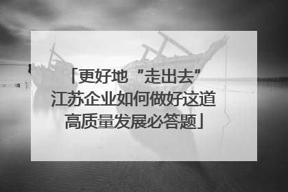 更好地“走出去” 江苏企业如何做好这道高质量发展必答题