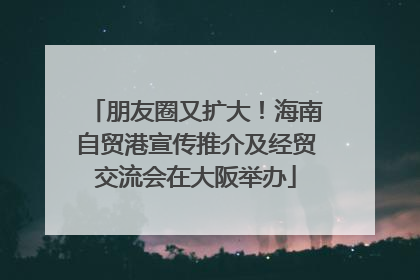 朋友圈又扩大！海南自贸港宣传推介及经贸交流会在大阪举办
