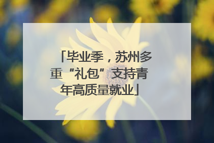 毕业季，苏州多重“礼包”支持青年高质量就业