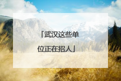 武汉这些单位正在招人
