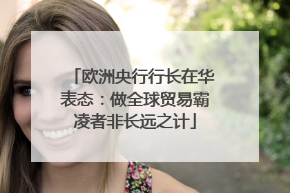 欧洲央行行长在华表态：做全球贸易霸凌者非长远之计