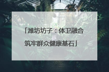 潍坊坊子：体卫融合筑牢群众健康基石