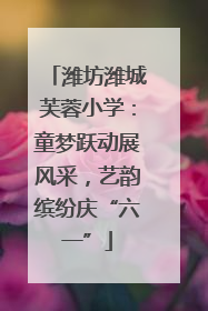 潍坊潍城芙蓉小学：童梦跃动展风采，艺韵缤纷庆“六一”