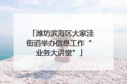 潍坊滨海区大家洼街道举办信息工作“业务大讲堂”