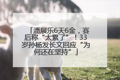 潘展乐6天6金，赛后称“太累了”！33岁孙杨发长文回应“为何还在坚持”