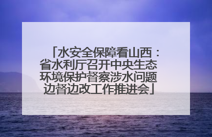 水安全保障看山西：省水利厅召开中央生态环境保护督察涉水问题边督边改工作推进会