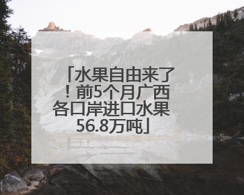 水果自由来了！前5个月广西各口岸进口水果56.8万吨