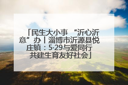 民生大小事 “沂心沂意”办丨淄博市沂源县悦庄镇：5·29与爱同行 共建生育友好社会