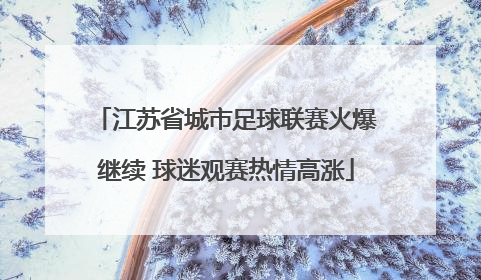 江苏省城市足球联赛火爆继续 球迷观赛热情高涨