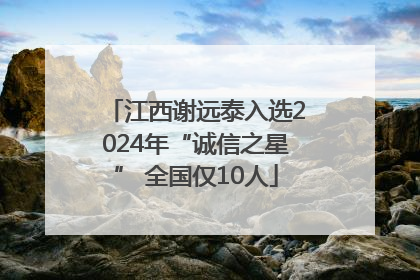 江西谢远泰入选2024年“诚信之星” 全国仅10人