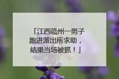 江西赣州一男子跑进派出所求助，结果当场被抓！