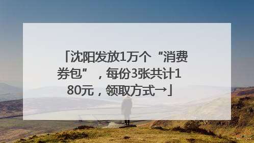 沈阳发放1万个“消费券包”，每份3张共计180元，领取方式→