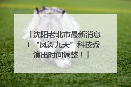 沈阳老北市最新消息！“凤舞九天”科技秀演出时间调整！