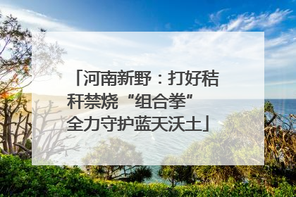 河南新野：打好秸秆禁烧“组合拳” 全力守护蓝天沃土