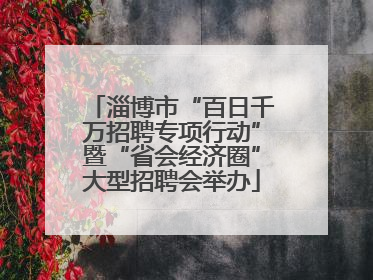淄博市“百日千万招聘专项行动”暨“省会经济圈”大型招聘会举办