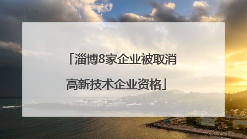 淄博8家企业被取消高新技术企业资格