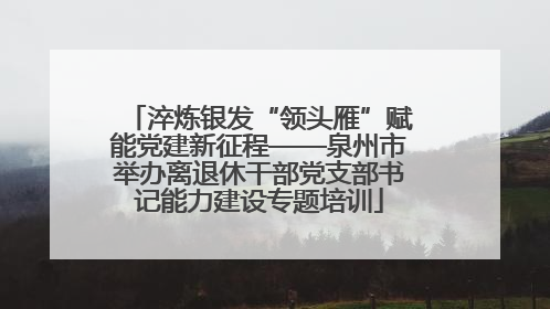 淬炼银发“领头雁”赋能党建新征程——泉州市举办离退休干部党支部书记能力建设专题培训