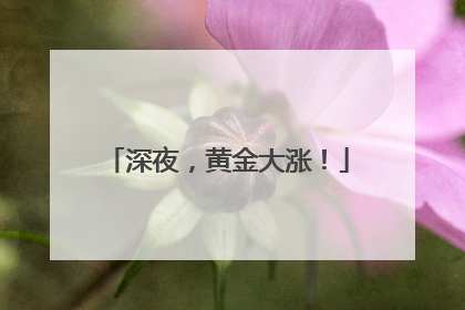 深夜，黄金大涨！