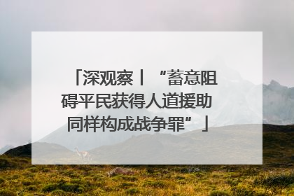 深观察丨“蓄意阻碍平民获得人道援助同样构成战争罪”