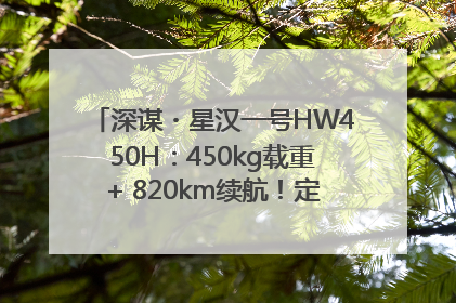 深谋・星汉一号HW450H：450kg载重+ 820km续航！定义低空运力新标准