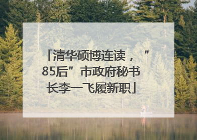 清华硕博连读，“85后”市政府秘书长李一飞履新职