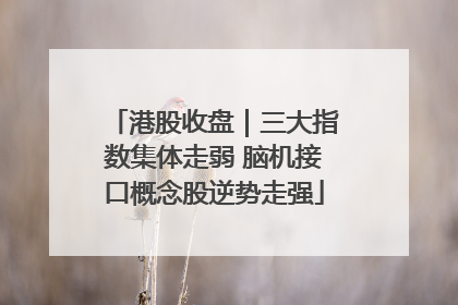 港股收盘｜三大指数集体走弱 脑机接口概念股逆势走强