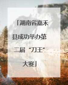 湖南省嘉禾县成功举办第二届“刀王”大赛