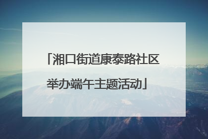 湘口街道康泰路社区举办端午主题活动