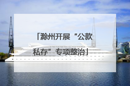 滁州开展“公款私存”专项整治