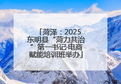 菏泽：2025东明县“菏力共治”第一书记·电商赋能培训班举办