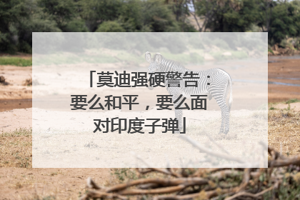 莫迪强硬警告：要么和平，要么面对印度子弹