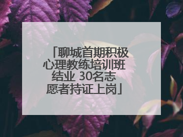 聊城首期积极心理教练培训班结业 30名志愿者持证上岗