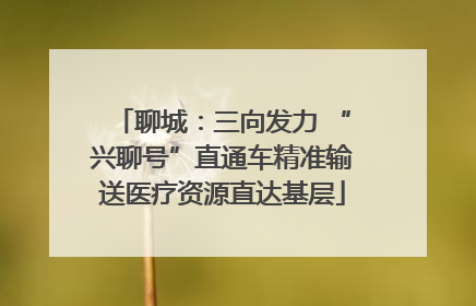 聊城：三向发力 “兴聊号”直通车精准输送医疗资源直达基层