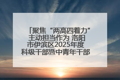 聚焦“两高四着力” 主动担当作为 洛阳市伊滨区2025年度科级干部暨中青年干部培训班开班