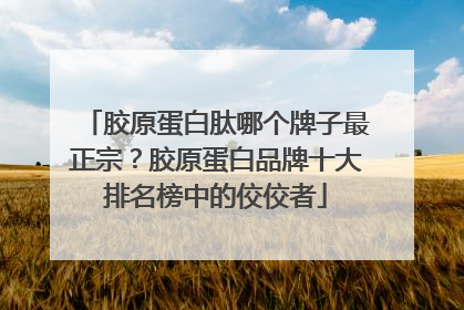 胶原蛋白肽哪个牌子最正宗？胶原蛋白品牌十大排名榜中的佼佼者