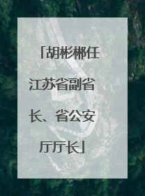 胡彬郴任江苏省副省长、省公安厅厅长